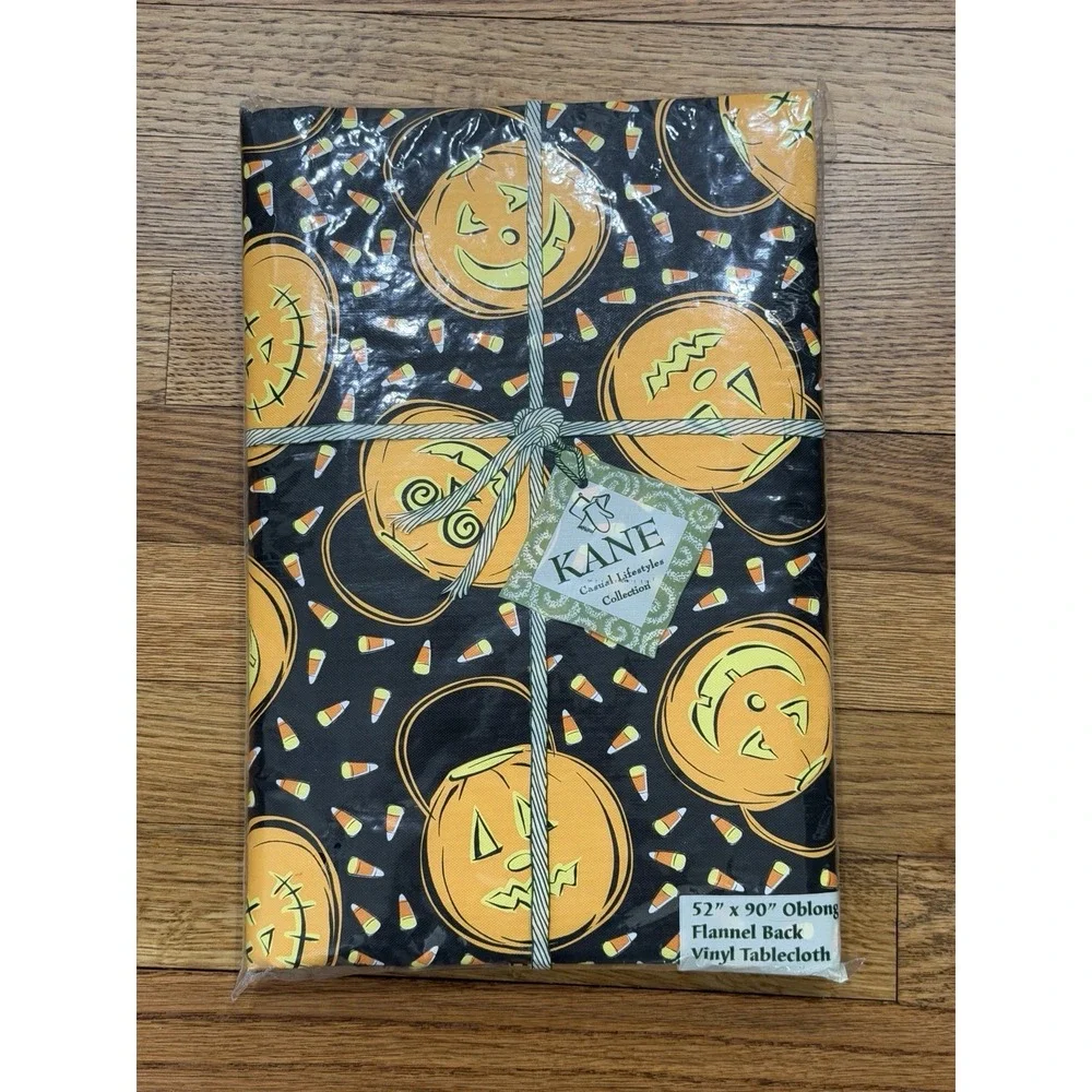 Kane Vinyl Tablecloth Halloween Jack-o-Lantern Pumpkin 52